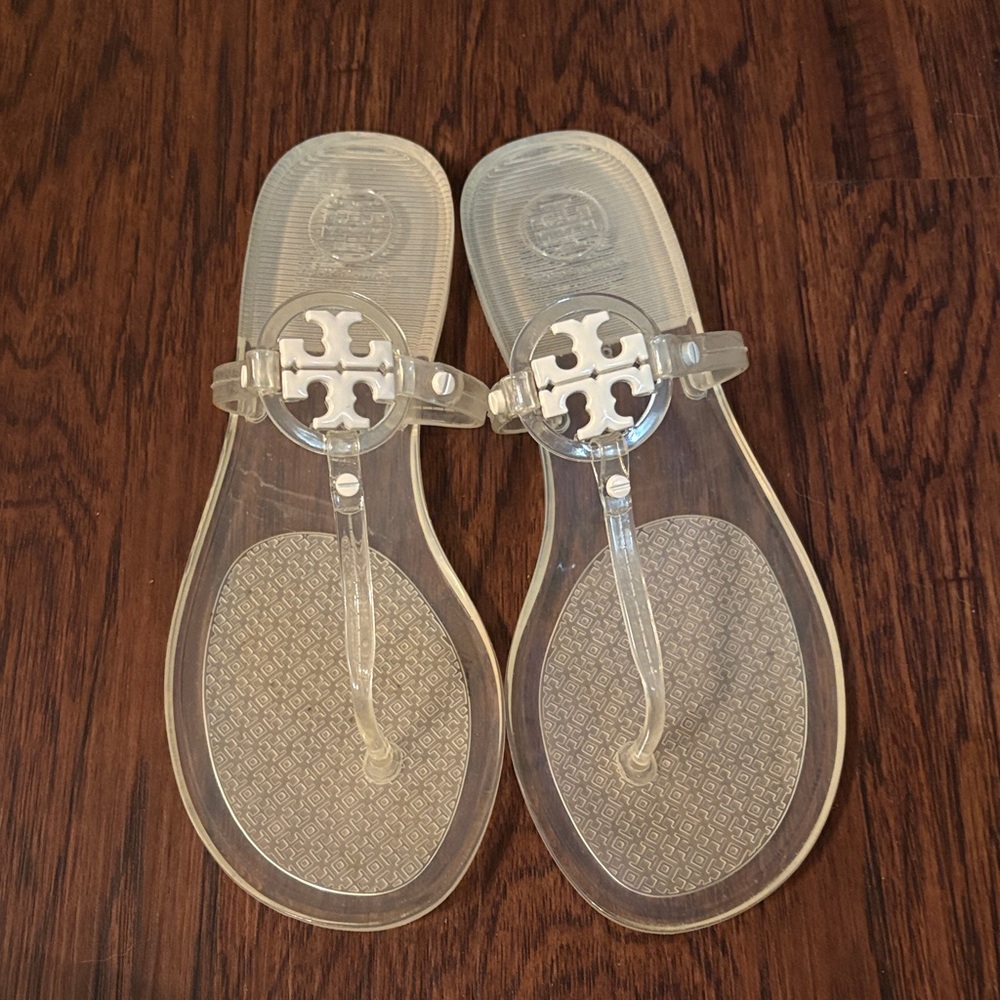 Clear Tory Burch  Logo Sandals